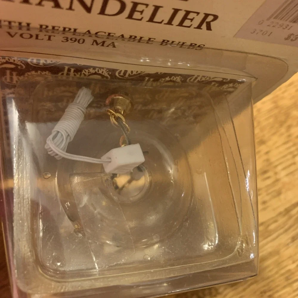 Vintage Miniature 6 Arm Brass Chandelier 1:12‎ Doll House 12V Wired